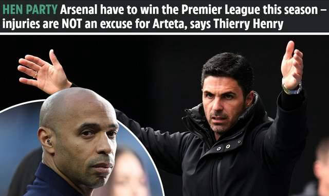 世界杯竞猜-亨利：阿森纳本赛季必争英超冠军，伤病绝非借口